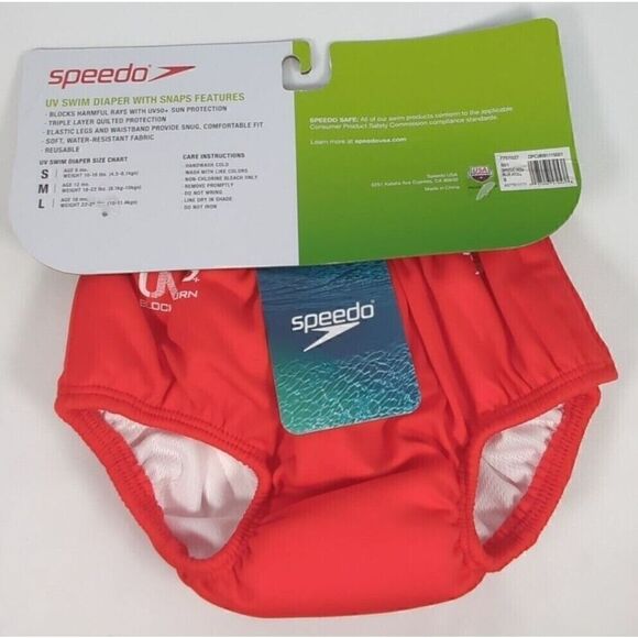 Speedo Kids UV Swim Diaper With Snaps Small Age 6 Months 10-18 lbs Reusable NEW - Picture 3 of 3